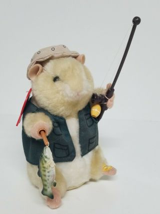 Gemmy Plush Hamster Fisherman Singing Animated Hooked On A Feeling Billy Bass