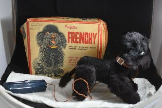 Vintage 1960s Tin Toy,  Frenchy Black Poodle,  Cragstan,  Remote Control,  W/ Box