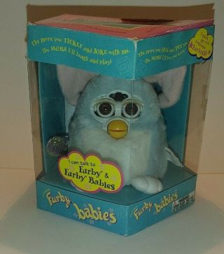 Furby Babies Electronic Blue,  White Hasbro Talking Fun With Box And Tags
