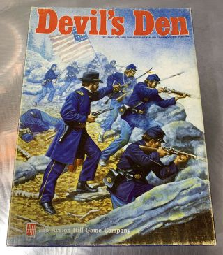 Vintage 1985 Avalon Hill Devils Den Civil War Strategy Board Game Gettysburg