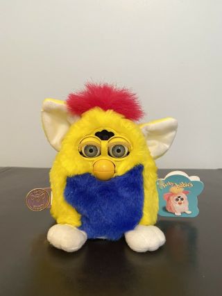 1999 Furby Baby; Yellow,  Blue,  Pink Fur,  Talks And Sings,  With Tags