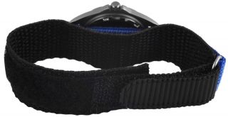 Damen Kinder Sport Armbanduhr Textil Klettband Klettverschluss Blau/Schwarz 3