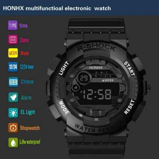 Mens Digital Led Watch Sports Outdoor Electronic Date Waterproof Wristwatch P0s1