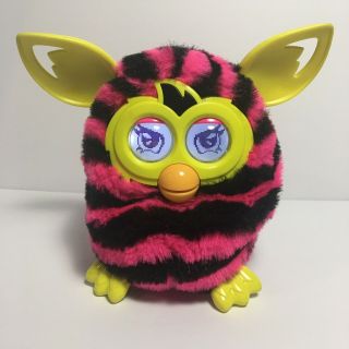 Hasbro Furby Boom Black Pink Stripes Electronic Interactive Talking Toy