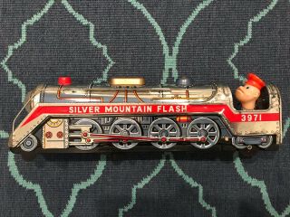 Silver Mountain Flash Tin Toy Train 3971 Battery Operated Made In Japan