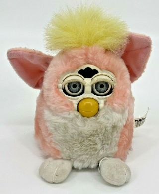 Vtg 1999 Furby Babies Tiger Electronics Pink With Yellow Hair 70 - 940 Not