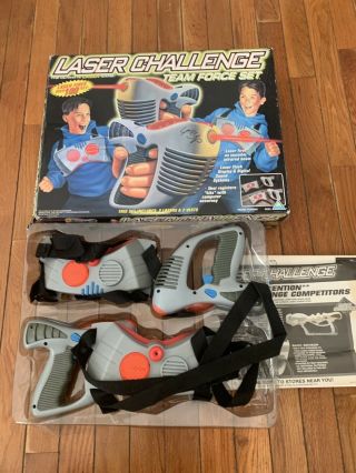 Laser Challenge Team Force Set By Toymax 1996 - - 2 Lasers & 2 Vests