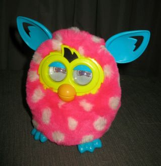 2012 Hasbro Hot Pink & Polka Dot Furby Boom Interactive Talking Plush Toy