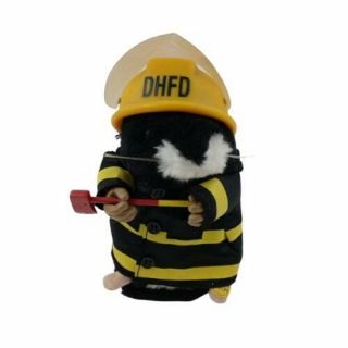 2003 Gemmy Marshall Fireman Singing Dancing Hamster Plush Sings The Fireman