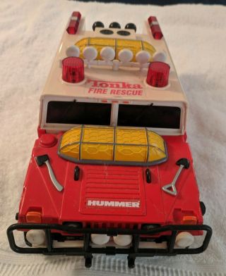 TONKA FIRE RESCUE SQUAD HUMMER TOY TRUCK with LIGHTS SIREN & WINCH 2
