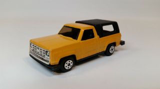 1980s Yellow Chevy S - 10 Pick Up Truck With Cab Cover Vintage