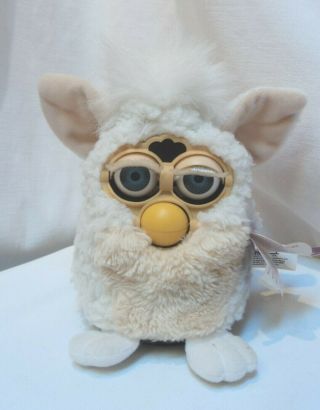 Vintage Furby Model 70 - 800 White With Tan 1999 With Hang Tag