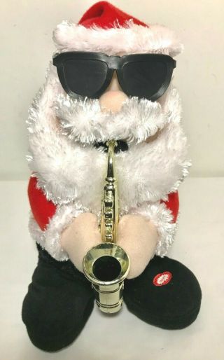 Toe Tapping Santa Claus Plays Saxophone Plush Animated Christmas Kids Of America