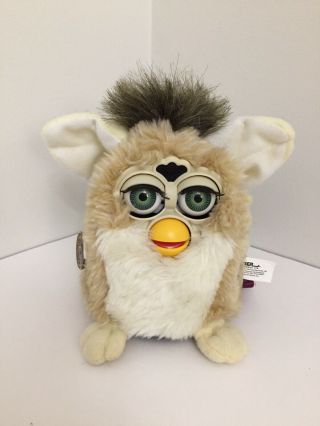 Furby Bear Model 70 - 800 By Tiger Cream With Green Eyes And