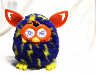 Furby Boom Blue Yellow Lightening Bolts Electronic Interactive Toy