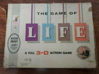 The Game Of Life A Full 3d Family Action Board Game - Vintage -.  Complete - A3f