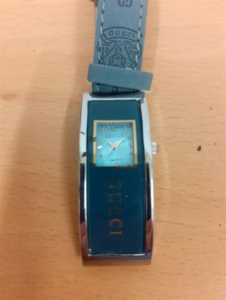 Gucci Green/gold Quartz Watch - Green Etched Strap - 504