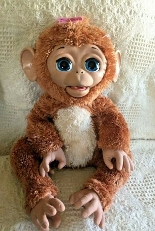 Fur Real Friends Cuddles My Giggly Monkey Interactive Plush 16 " Tall 2012 A1650