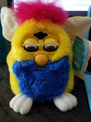 1999 Furby Babies 70 - 940 Yellow Blue Red Coloring - - Loud Noise - Read