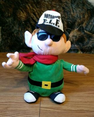 Gemmy Animated Christmas Rapping Notorious Elf Singing Dancing Plush E.  L.  F