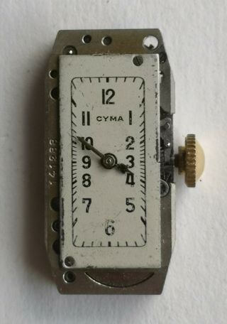 A Cyma Art Deco Watch Movement And Dial 13 Jewels Ref 344a