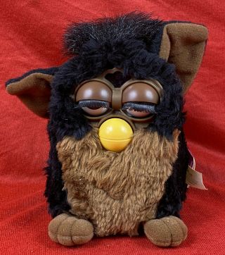 Vintage 1999 Tiger Furby Model 70 - 800 With Tags Comatose Black Brown