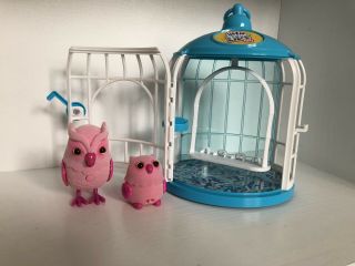 Little Live Pets - Mama Bird & Baby Bird With Cage - Incl.  2 Birds - Great Cond.