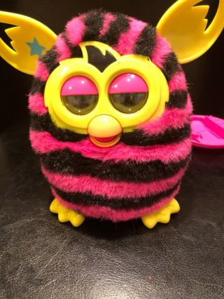 Hasbro Furby Boom Stripes Pink Black Yellow Electronic Interactive Toy 2