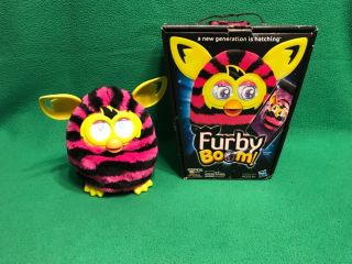2012 Hasbro Furby Boom Pink And Black Stripes —