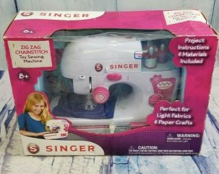 Toy Project Singer Zigzag Chain Stitch Sewing Machine W/ Foot Pedal