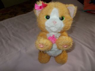 Furreal Friends Kitty Cat 12 " Interactive Toy Hasbro 2012 Brown Pink Bow
