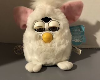 Furby Babies 1999 Tiger Electronic White Pink Ears Model 70 - 940 -
