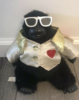 Vintage 1998 Valentine Blues Elvis Gorilla Singing Dancing Monkey Sunglasses 8”