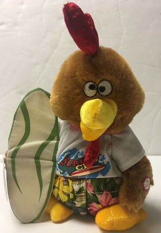 Dandee Collectors Choice Chicken Plays Surf City Lights Up Dances Surfer 9” Toy