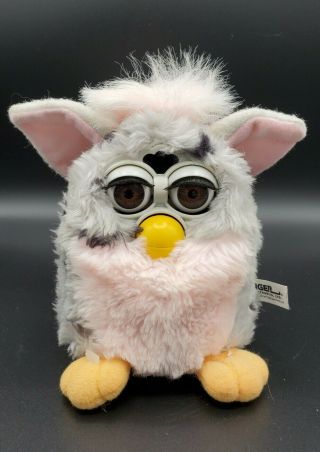 Vintage Tiger Electronic Furby Model 70 - 800 Spotted Gray White Pink