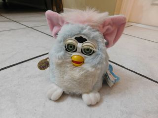 Vintage 1999 Furby Babies Model 70 - 940.  Pink,  Light Blue And White
