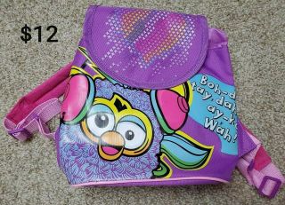 2013 Furby Bag Guc 10x9x4 " Purple Hasbro Backpack Drawstring