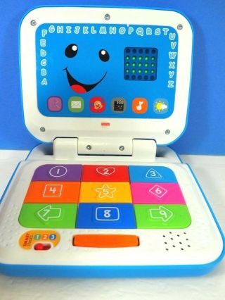 Fisher Price Blue Computer,  Educational,  Sound,  Light,  Colorful