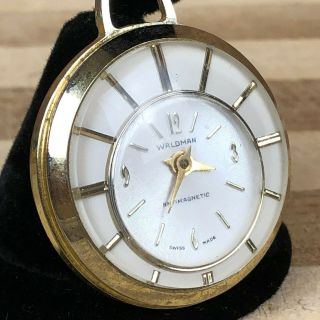 Vintage Wind - Up Waldman Antimagnetic Swiss Made Pendant Watch - For Parts/repair