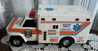 Vintage Buddy L Collectible Toy Rescue Ambulance Truck Car Lights Sound 12 "