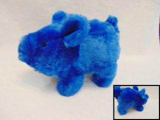 Toy Pig Blue Walking Oinking Plush Pudgey The Piglet 10 " Nose /tail Move 1986