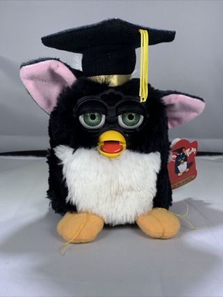 Graduation Furby,  Tiger Electronics,  1999,  Special Limited Edition,  Tag Attached