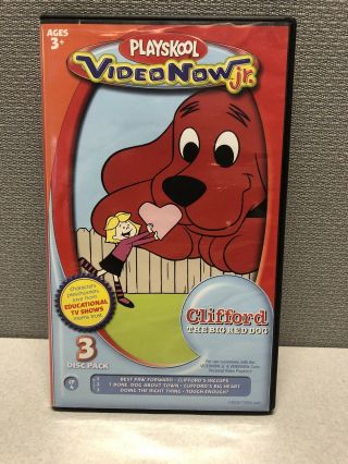 Hasbro Playskool Videonow Jr Clifford The Big Red Dog Educational 3 Disc Set