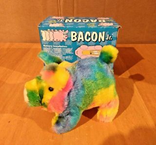 Westminster Bacon Jr.  Mr.  Bacon Battery Operated Pig (rainbow) Box