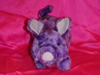Vintage 1986 Iwaya Corp Animated Walking Oinking Purple Pig Figure Toy Battery