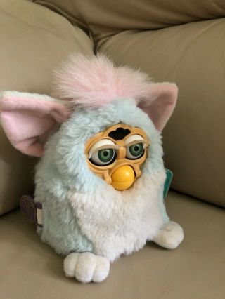 . Furby Babies Model 70 - 940.  Pink,  Light Blue And White.