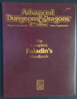 1994 The Complete Paladin’s Handbook,  Ad&d 2nd Ed. ,  Tsr Inc.  (2147)