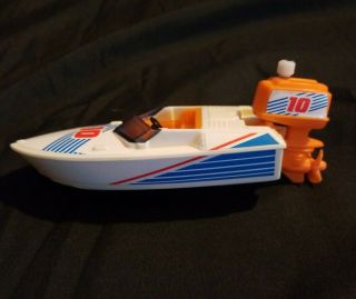 Vintage Tomy 10 Speed Boat 1978 Wind Up Plastic Boat With Motor