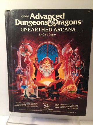 Advanced Dungeons And Dragons - Unearthed Arcana 2017 1985 Gygax Tsr Vintage
