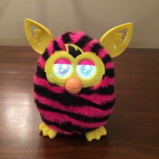 2012 Hasbro Furby Boom Pink And Black Stripes Interactive Toy - &